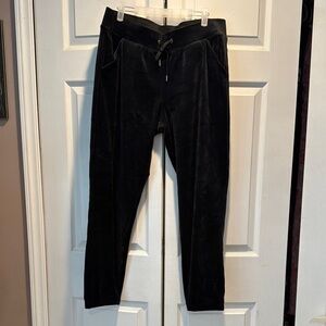 EUC Lilly Pulitzer Black Drawstring Velour Pants L